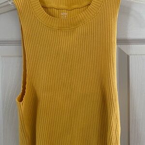 Aerie Gold (med)& White (med) Ribbed Sleeveless Muscle Teed